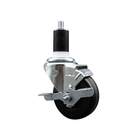 Service Caster 3-1/2'' Phenolic Swivel 1-1/2'' Expanding Stem Caster with Brake SCC-EX20S3514-PHR-TLB-112
